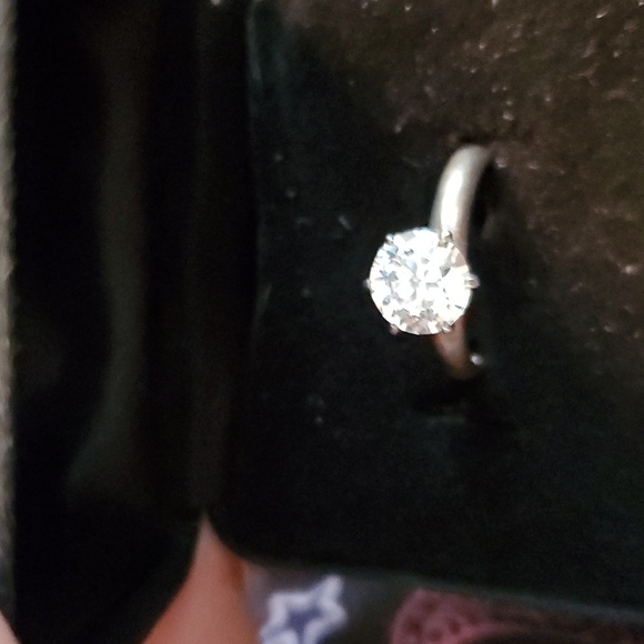 Not Sure Jewelry - Sterling Silver CZ Engagement Ring
